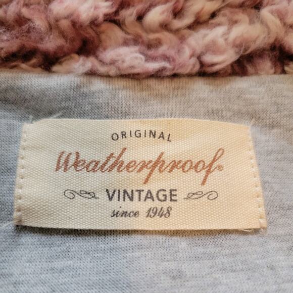 Weatherproof Vintage Sherpa Fleece Jacket Women Purple 1/4 Zip Long Medium - Picture 4 of 9